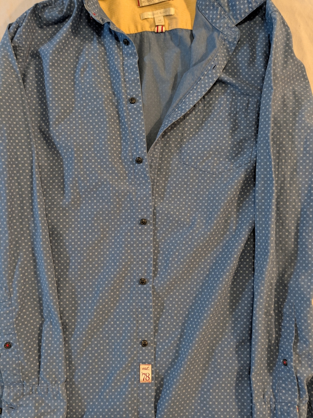 Banana Republic Blue Microdot Lightweight Shirt Jacket